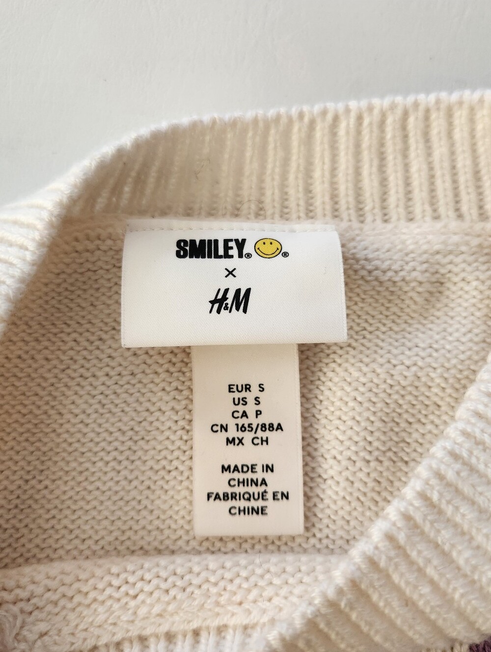 Smiley × H&M Cream Knit Sleeveless Sweater Vest with - Picture 5 of 15